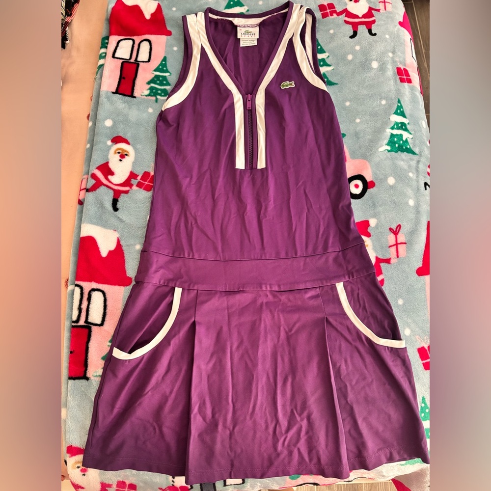 Lacoste Sport Purple and White Zip Vest